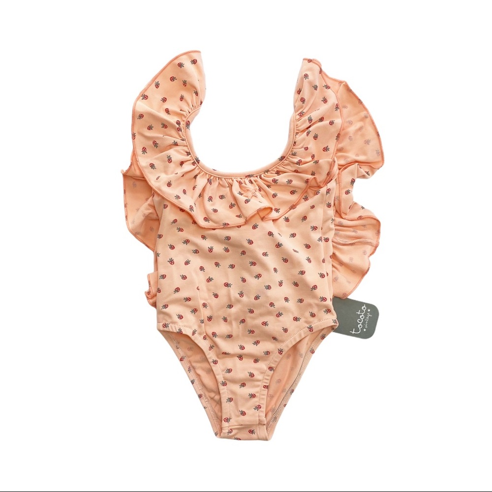 NWT Tocoto Vintage Strawberry Ruffle Swimsuit